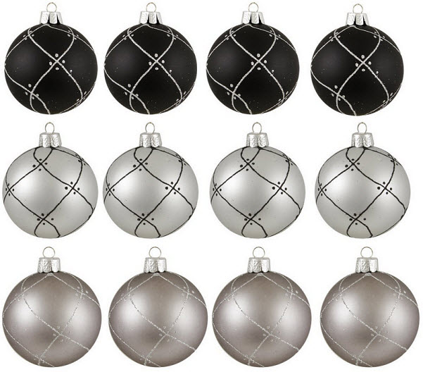 Silver Christmas tree ornaments - 2