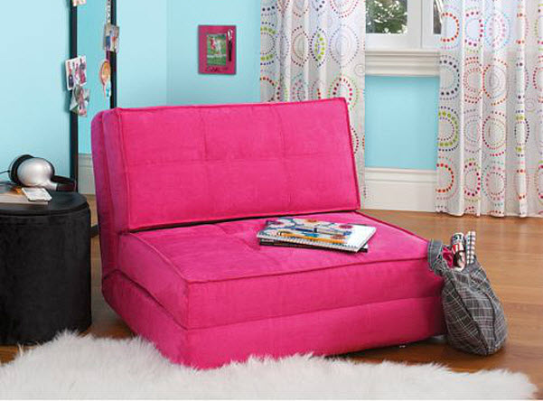 Pink foam chair bed