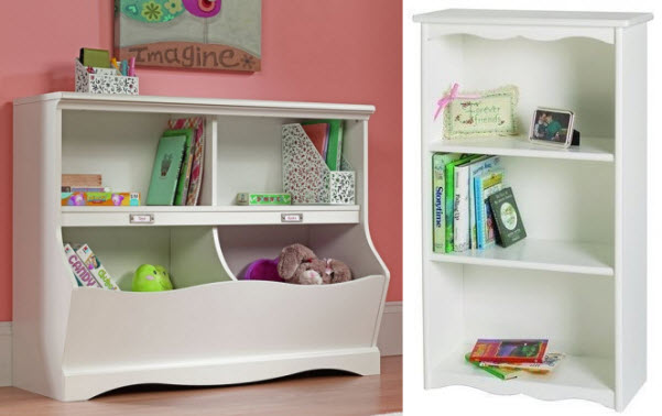 White bookcase for kids room