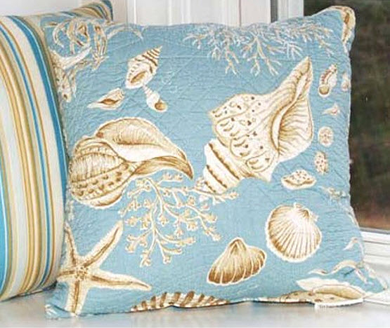 Seashell throw pillows