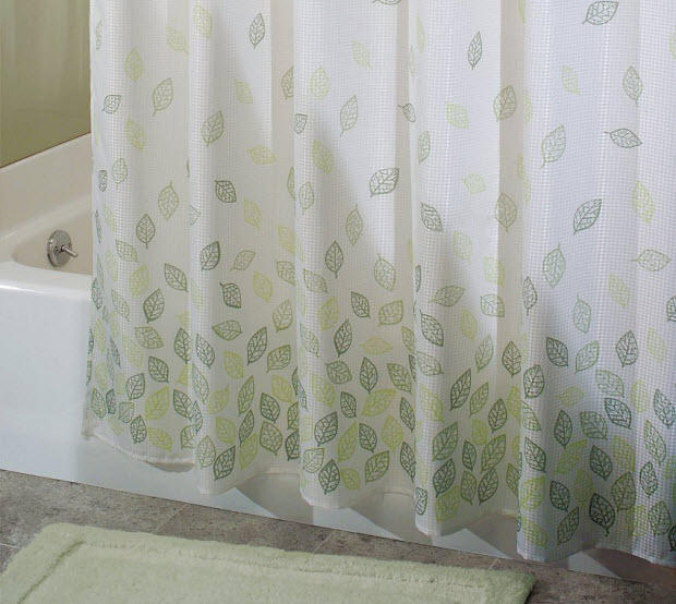 Leaf pattern shower curtain