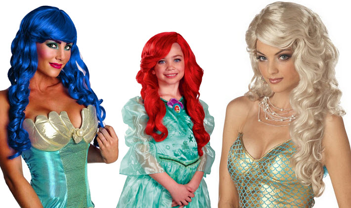 Mermaid costume wig