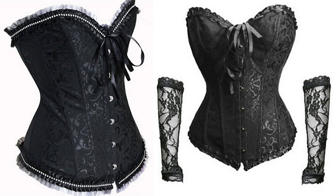 Black overbust corset