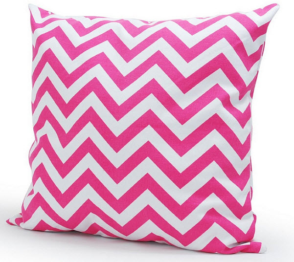 Pink chevron throw pillow cover